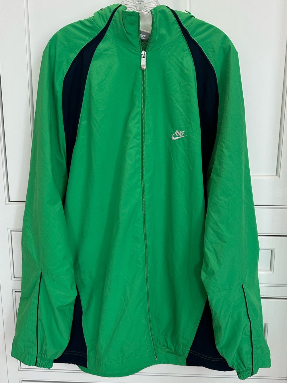 Nike Green and Navy Hooded Windbreaker‎ Jacket